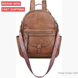 Mini Backpack Purse, Faux Leather, Water Resistant, 10 Pockets, Daypack